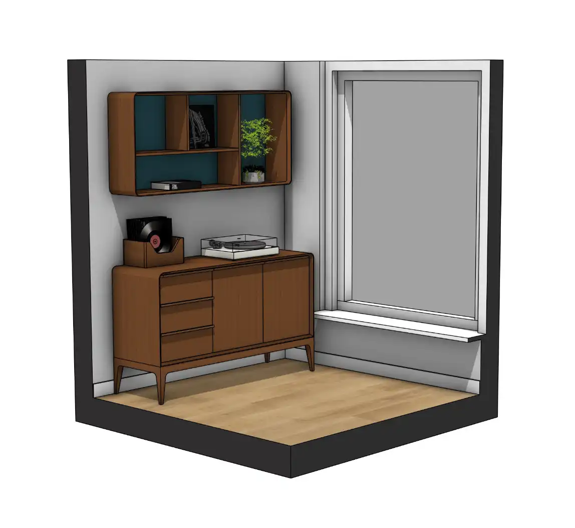 Sideboard with bookcase (2)