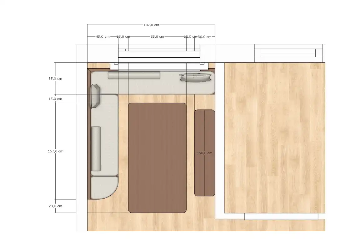 Corner bench with table (2)