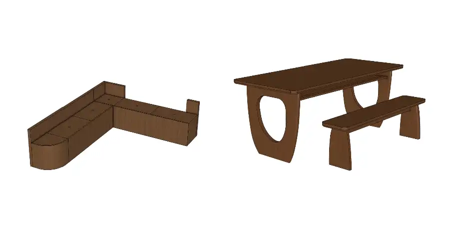Corner bench with table (4)
